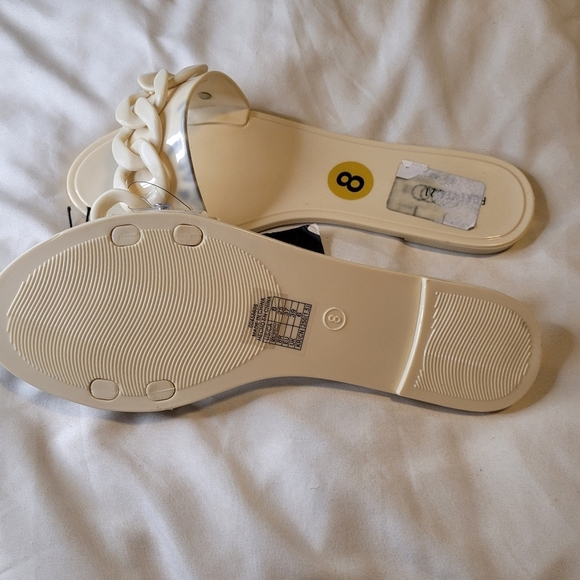 Forever 21 Off-White Chain Slide Sandals - Picture 2 of 4